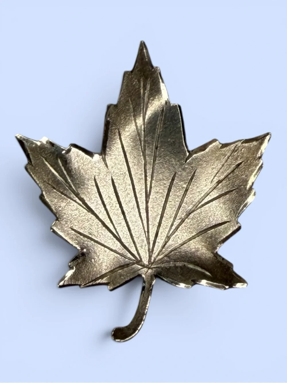 VTG Estate Sterling Silver Maple Leaf Brooch Pin Nature Botanical Canada Marked